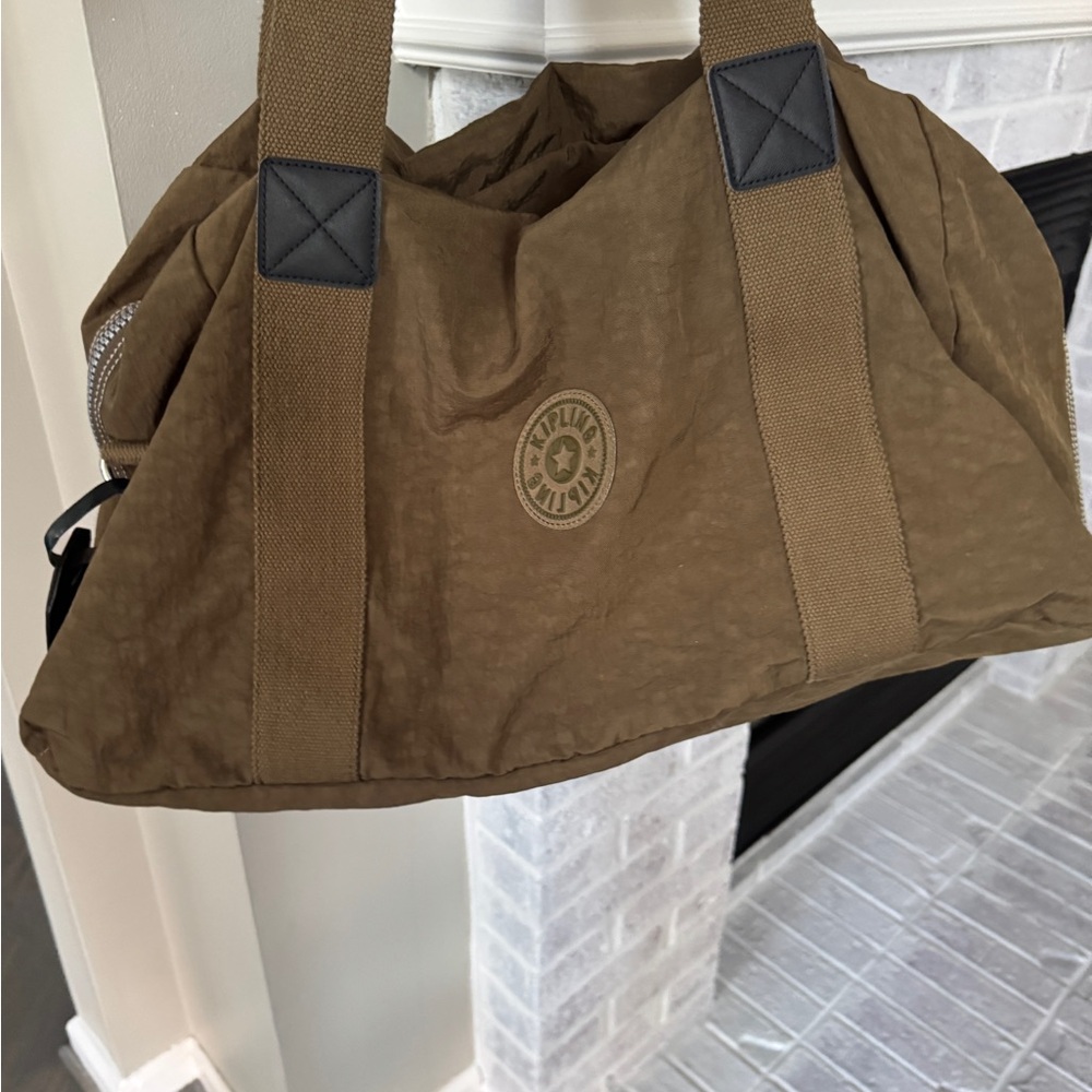 Kipling Olive Duffel Weekender Bag with‎ Black Details